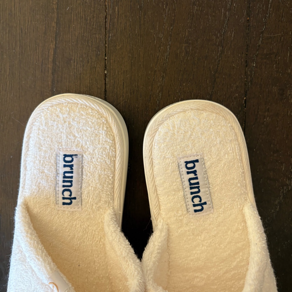 Brunch "Conca del Sogno" White Terry Cloth Slippers Slides Sandals Size 5 - Picture 4 of 10